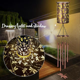 YHmall Solar Wind Chimes for Outside, Dragonfly Gifts for Women Mom Grandma Solar Lantern Windchimes Outdoors, Memorial Wind Chimes for Patio Yard Garden Christmas Decor
