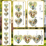 Wind Spinners Outdoor, Bird Repellent，3D Hearts Cat Pattern Hanging, 15 inches, Kinetic, Stainless-Steel Metal, Indoor and Outdoor Decoration for Garden, Patio, Yard, Gift for Women Mom Wife.