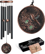 Wind Chimes for Outside, Vintage Hummingbird Deep Tone Wind Chime Outdoor Clearance, Patio Porch Balcony Decoration, Garden Hanging Decor Gifts for Women Mom Grandma (34" Hummingbird)