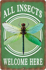 Vintage Garden Signs all pollinators welcome here Retro Yard Metel Tin Signs outdoor Aluminium Wall Decor