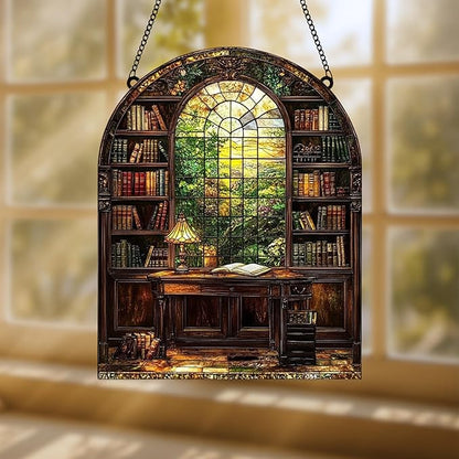 Library Books Bookish Acrylic Suncatcher, Book Suncatchers for Window Hangings, Bookish Gifts for Readers Book Lovers Bookworm, Gift for Mother's Day, Women, Mom, Wife, Grandma