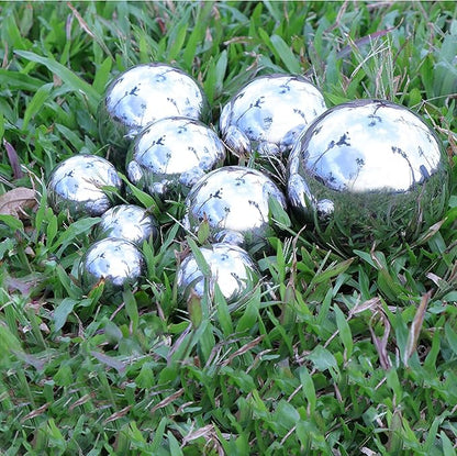 Gazing Balls for Garden, Home Outdoor Hollow Sphere Stainless Steel Gazing Globe Mirror Ball (4.7 Inch)