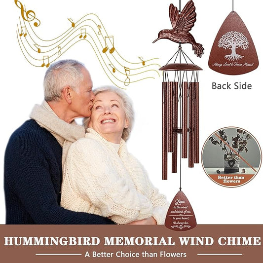VENBEEL Memorial Sympathy Wind Chime, Hummingbird Memorial Gift for Loss of Loved One, Bereavement Condolence Remembrance Gift for Loss of Mom Dad