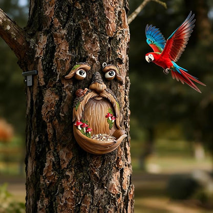 Playful Tree Faces Decor Outdoor (9.9" Tall), Whimsical Tree Decorations Outdoor for Gardens & Yards, Adding Personality to Nature for Your Lawn & Garden Ornaments