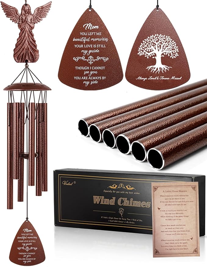 VENBEEL Mom Memorial Wind Chimes, Sympathy Gifts for Loss of Mom, Memorial Gifts for Mother Bereavement Condolence Remembrance