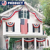 4Pack American Bunting Flag 2 x 20Ft Red, White & Blue Stripe Banner USA Patriotic Bunting Flags 4th of July Decoration for Outside Porch
