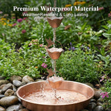DUSVALLY 8.5 FT Rain Chains Decorative Iron Chain Bell with 12 Bird Rain Collector Cups Garden Decorative,8-1/2 Length