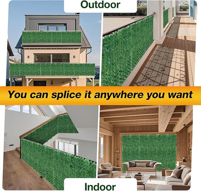 Artificial Ivy Privacy Fence Wall Screen, 59 x 118 in Garden Fake Hanging Plants Vines, Aesthetic Faux Greenery Garland Pothos Leaf with Strengthened Joint Prevent Leaves Falling Off for Outdoor Decor