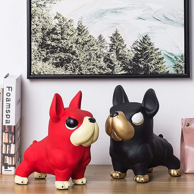 Garden Ornaments Decor Statue Outdoor,Abstract Unique Statue Sculpture Creative Statues and Sculptures Outdoor Decor for Garden,Cool Muscle Dog Bulldog Statue Sculpture Ceramic Home Ornament