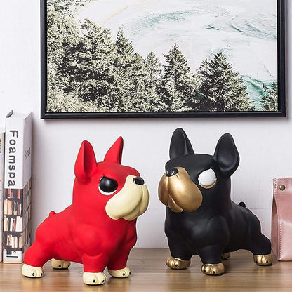 Garden Ornaments Decor Statue Outdoor,Abstract Unique Statue Sculpture Creative Statues and Sculptures Outdoor Decor for Garden,Cool Muscle Dog Bulldog Statue Sculpture Ceramic Home Ornament