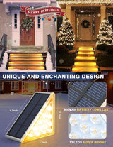 AUDLES LED Solar Step Lights Waterproof Outdoor Stair Lights, Warm White Solar Deck Lights IP67 Solar Decoration Lights for Yard, Patio, Garden, Walkways, Front Door, Pathway, Driveway, Porch 12 Pack