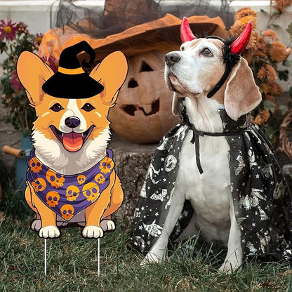 6 PCS Halloween Dog Decorations Cute Halloween Yard Sign with Stakes Dog Yard Decorations Halloween Yard Decorations Outdoor Signs