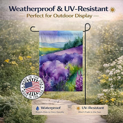 Caroline's Treasures New Hampshire Purple Lilac in Watercolor Garden Flag Mailbox Flag Decorative Yard Flag Banner Outside Patio Artwork Yard Flower Beds, Garden Size, Multicolor
