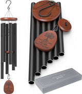Sympathy Memorial Wind Chimes for Loss of Loved One,41 inch Large Wind Chimes Outside Deep Tone,Ideal Memorial/Bereavement/Sympathy Gift for Condolence and Funeral (Black)