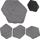 Arcadia Garden Products Set of 4, 16x17” Dark Gray Stepping Stone Fiberclay Pavers, Outdoor Garden Natural Repeatable Pattern Pathway, Faux Stone Decorative Landscaping Walkway