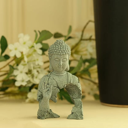 Buddha Statue for Home Stone Zen Garden Accessories Meditation Zen Garden Yoga Bonsai Micro Landscape Feng Shui Decor Fish Tank Aquarium Decorations (A-Small)