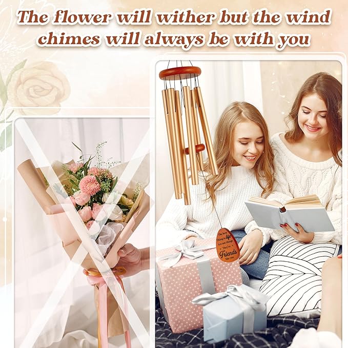Friendship Gifts for Women, 36'' Friends Wind Chimes, Best Friend Birthday Gifts for Women, Bestie, Soul Sister, Christmas Galentine Gift Idea for Bestfriend BFF Long Distance Friendship