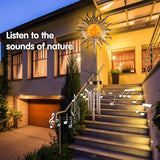 Solar Sun Wind Chimes Outdoor with Flame, Waterproof Wind Bells Light with Crackle Glass Ball for Outside, Clearance Unique Gifts for Mother's Day, Mom, Women, Girls, Yard, Garden, Party Decor