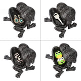 JUXYES Frog Cast Iron Key Hider - Outdoor Small Garden Statue & Indoor Decoration Box for Key, Jewelry & Trinkets