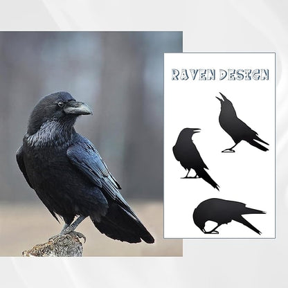 Set of 3 Metal Raven Statues - Gothic Crow Decor for Outdoor Fence Topper, Garden, and Halloween Displays | Fake Crow Ornament for Witchy Garden Decor Yard, Patio & Lawn | Unique Halloween Raven Gift
