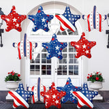 12 Pcs 4th of July Inflatable Star Decorations 11.8 Inch Independence Day Red Blue White Patriotic Outdoor Decorations Blow up PVC Stars Ornament Inflatable Ball Decor for Yard Lawn Garden