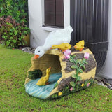 Duck Sculpture Gutter Diverter Rain,Deco Gutter Extension Downspout, Eco-Friendly Resin Statue Gutter Extender Diverter,Splash Block, Perfect Rain Gutter Downspout Extension for 3"x4" Downspouts