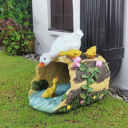 Duck Sculpture Gutter Diverter Rain,Deco Gutter Extension Downspout, Eco-Friendly Resin Statue Gutter Extender Diverter,Splash Block, Perfect Rain Gutter Downspout Extension for 3"x4" Downspouts
