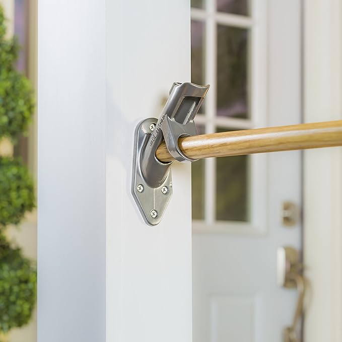Evergreen Flag Bracket Two-Position 45 and 90 Deg | Aluminum | Silver | Hardware Incl | Outdoor Home and Garden Décor | Residential or Commercial | Wood Metal Plastic Pole - Not Included