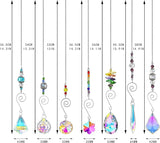 7PCS Crystal SunCatchers Hanging Sun Catcher with Colorful Beads Prism Chain Pendant Christmas Ornament, Window Home Wall Tree Cars Hanging Decoration