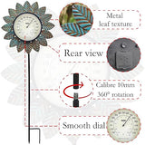 Leaf Outdoor Thermometer Decorative-42Inch Metal Leaf Garden Stake,Outside Thermometer for Patio Garden Decor for Yard and Lawn Decorations