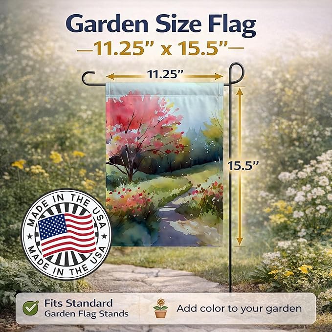 Caroline's Treasures North Carolina Dogwoods in Watercolor Garden Flag Mailbox Flag Decorative Yard Flag Banner Outside Patio Artwork Yard Flower Beds, Garden Size, Multicolor