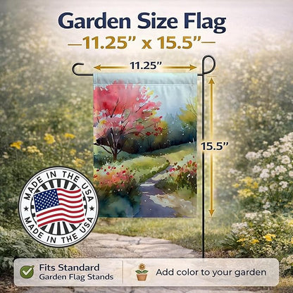 Caroline's Treasures North Carolina Dogwoods in Watercolor Garden Flag Mailbox Flag Decorative Yard Flag Banner Outside Patio Artwork Yard Flower Beds, Garden Size, Multicolor