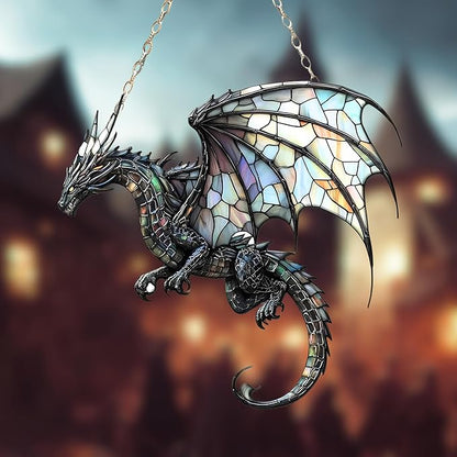 Dragon Bookish Acrylic Suncatcher, Book Suncatchers for Window Hangings, Bookish Gifts for Readers Book Lovers Bookworm, Gift for Mother's Day, Women, Mom, Wife, Grandma