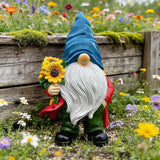 Garden Gnome Outdoor Sunflower Faceless Gnome Statue - Funny Garden Decor for Patio, Lawn, Yard, Balcony, Indoor Home Office Shelves Figurines Ornament Decorations, Mom Grandma Sisters Gifts