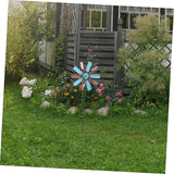 Iron Craft Windmill Statue for Garden Bee Decorative Spinners Outdoor Decor