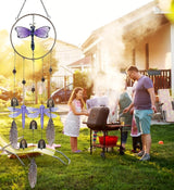 CoTa Global Purple Dragonfly Hanging Metal Wind Spinner Wind Chime - Relaxing Harmonic Indoor or Outdoor Wind Spinner for Yard, Garden, Porch Patio, Beautiful Unique Art Ornament Mobile - 37 Inch