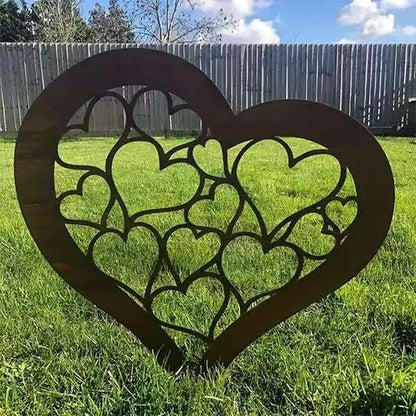 Rusty Stake Heart Statue Tree with Realistic Rusted Heart for Home and Garden Parterre Enhancement Yard Decoration