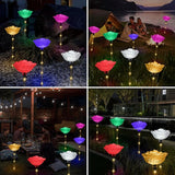 BeHiller Solar Garden Light Outdoor Waterproof,6PACKS Multicolor Bigger Rose Flowers Lights Lawn Decor,Solar Pathway Rose Lights for Garden,Mom Day,Christmas,Housewarming Gifts Decor