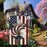 Patriotic Stars and Stripes Eagle Wreath Garden Flag 12x18 Inch Double Sided USA 4th of July Burlap Yard Flags Memorial Day Independence Day Yard Outdoor Decoration