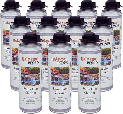 Half Off Ponds Waterfall Foam Gun Cleaner – 12 Pack 20oz Spray Solvent for Uncured Expanding Foam & Adhesive – Foam Dispenser Tool Cleaner for Ponds, Waterfalls & Landscape Rockwork