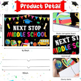 5th Grade Grad Yard Sign - Class of 2026 Elementary Graduate Lawn Sign with Stake Next Stop Middle School Congrats Graduation Waterproof Party Decorations Favors for Outdoor Garden Photo Booth Props