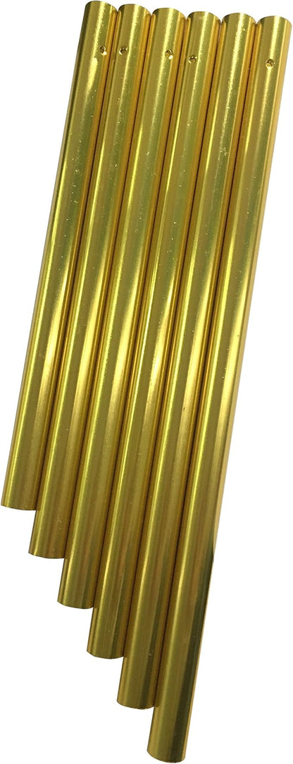 YEJI 6 Pcs Gold Tone Large Hollow Wind Chimes Outdoor Ideal Gift Aluminum Tubes Garden, Patio, Home Decoration, 6 Size