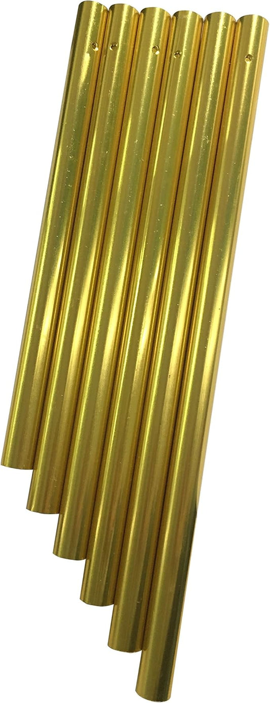 YEJI 6 Pcs Gold Tone Large Hollow Wind Chimes Outdoor Ideal Gift Aluminum Tubes Garden, Patio, Home Decoration, 6 Size