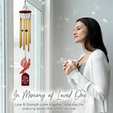30'' Memorial Crystal Wind Chimes Loss of Mom Dad Grandparent Sympathy Cardinal Bird Keepsake Weatherproof Windchime Remembrance Gift in Memory Loved Ones for Window Outdoor Garden Decor HW2-RW