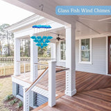 Sea Glass Dolphin Fish Wind Chimes for Outside, Windchimes Outdoors Unique, Patio Beach Outdoor Home Garden Decor, Windchimes Outdoors, Memorial Garden Christmas Decoration Gifts