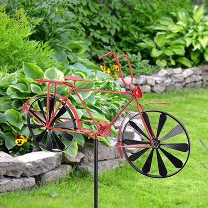 Garden Stake Decoration, Wind Spinners Outdoor Windmill Decor Outdoor Yard Decor, Wind Sculptures Spinners Motorcycle Bike Metal Windmill Garden Stake Decoration for Lawn