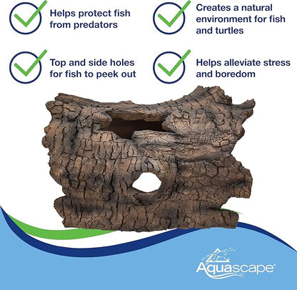 Aquascape Faux Log Fish Cave for Pond, Koi Predator Control | 78324