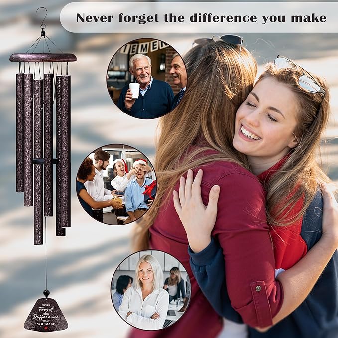 Thank You Gifts for Women/Coworkers/Men 32” Wind Chimes, Employee Teacher Staff Housekeeping Volunteer Appreciation Gifts, Appreciation Farewell Retirement Chaos Coordinator Gift for Coworkers