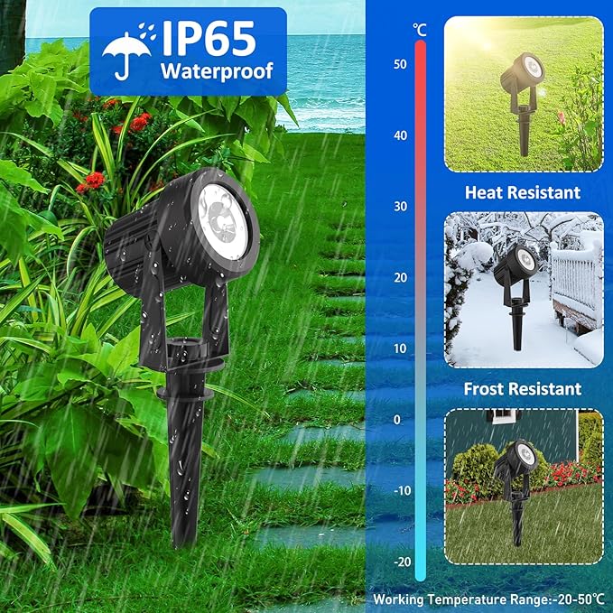 T-SUNUS RGB Solar Spot Lights Outdoor, Color Changing Landscape Light with Separated Panel 9.8ft Cable Waterproof IP65 Dusk to Dawn Garden for Yard Tree Patio Pool Driveway Halloween Christmas