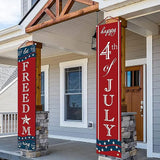4th of July Decorations - Patriotic Decorations for Independence Day - Happy Fourth of July Deals and Let Freedom Ring Hanging Flags Bunting Banners Door Porch Sign - Fourth of July Party Supplies